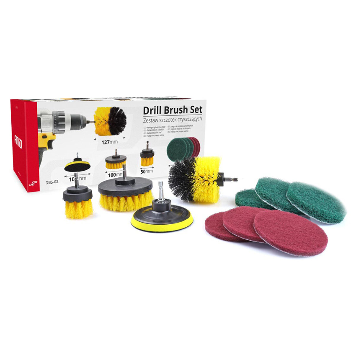 AMIO σετ βούρτσες καθαρισμού για δράπανο 02593, σε διάφορα μεγέθη, 10τμχ - Image 2