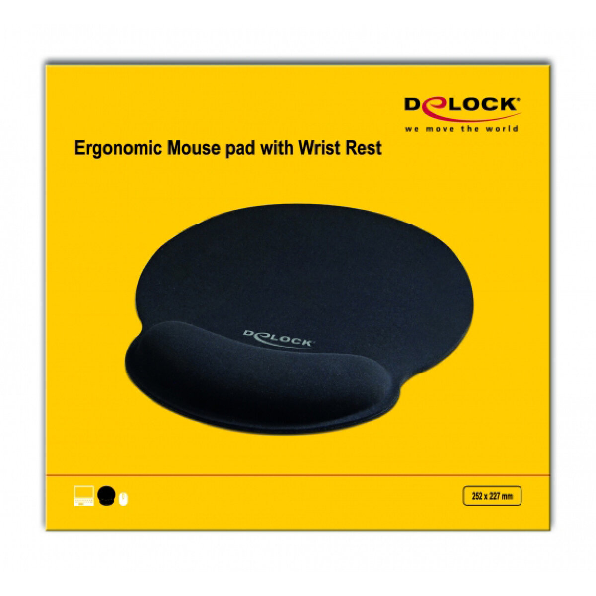 DELOCK Mousepad 12559 με στήριγμα καρπού, 252 x 227mm, μαύρο - Image 4