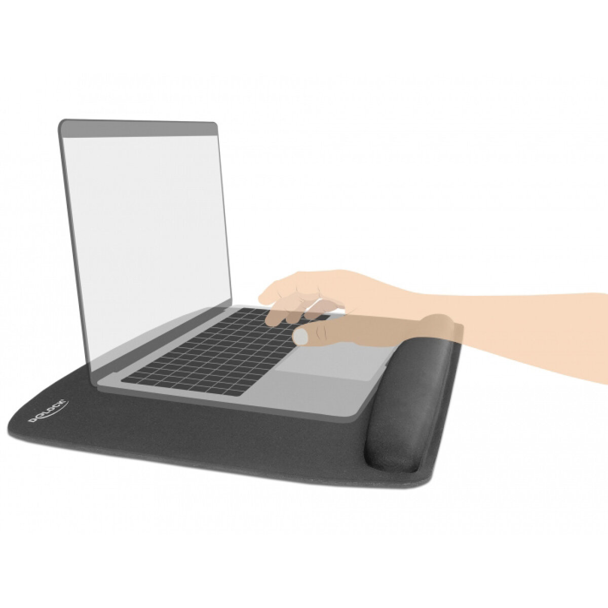 12601-1 DELOCK mousepad για laptop με στήριγμα καρπού 12601, 320x420mm, μαύρο - Image 2