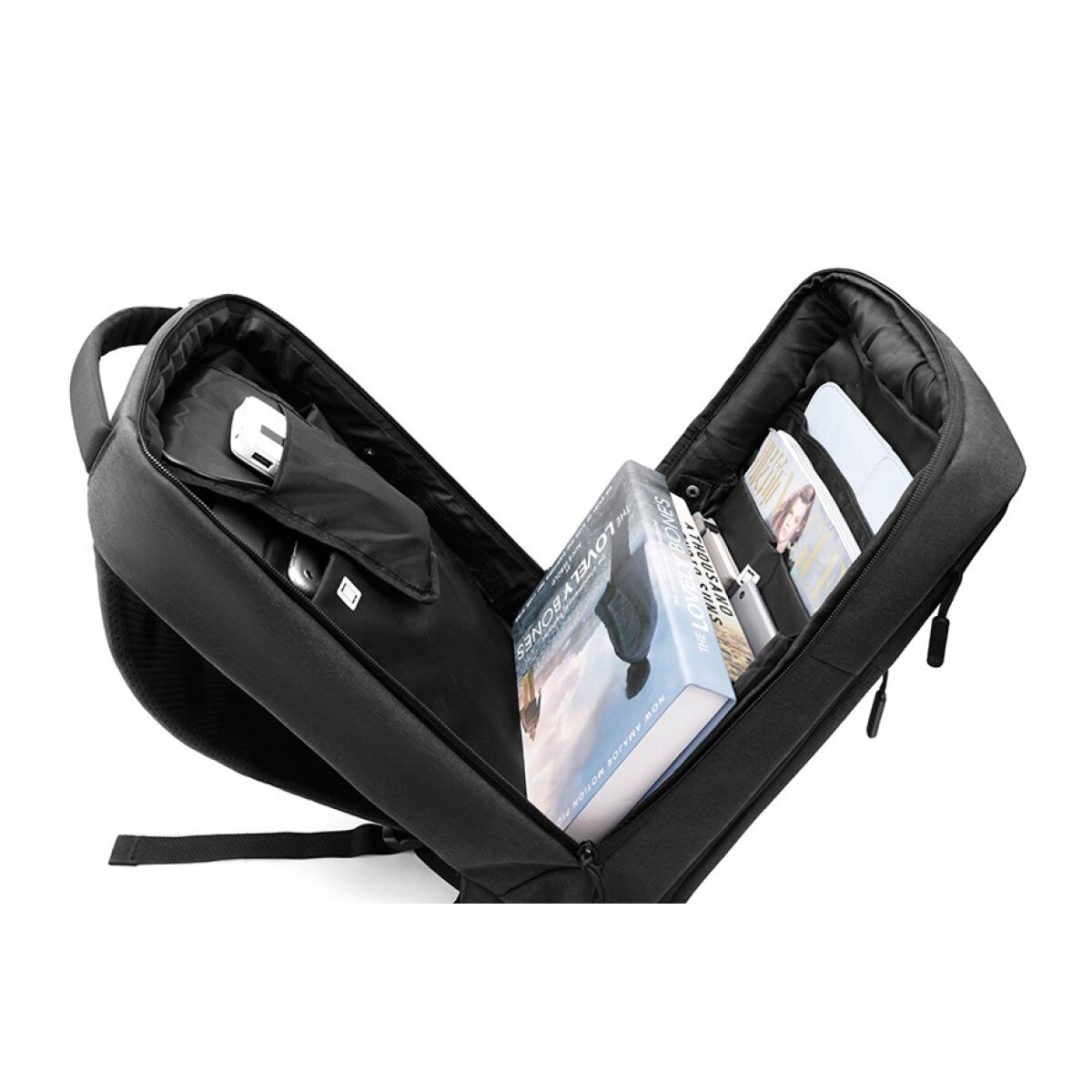 1701-BK-3 ARCTIC HUNTER τσάντα πλάτης 1701 με θήκη laptop 15.6", USB, 17L, μαύρη - Image 2