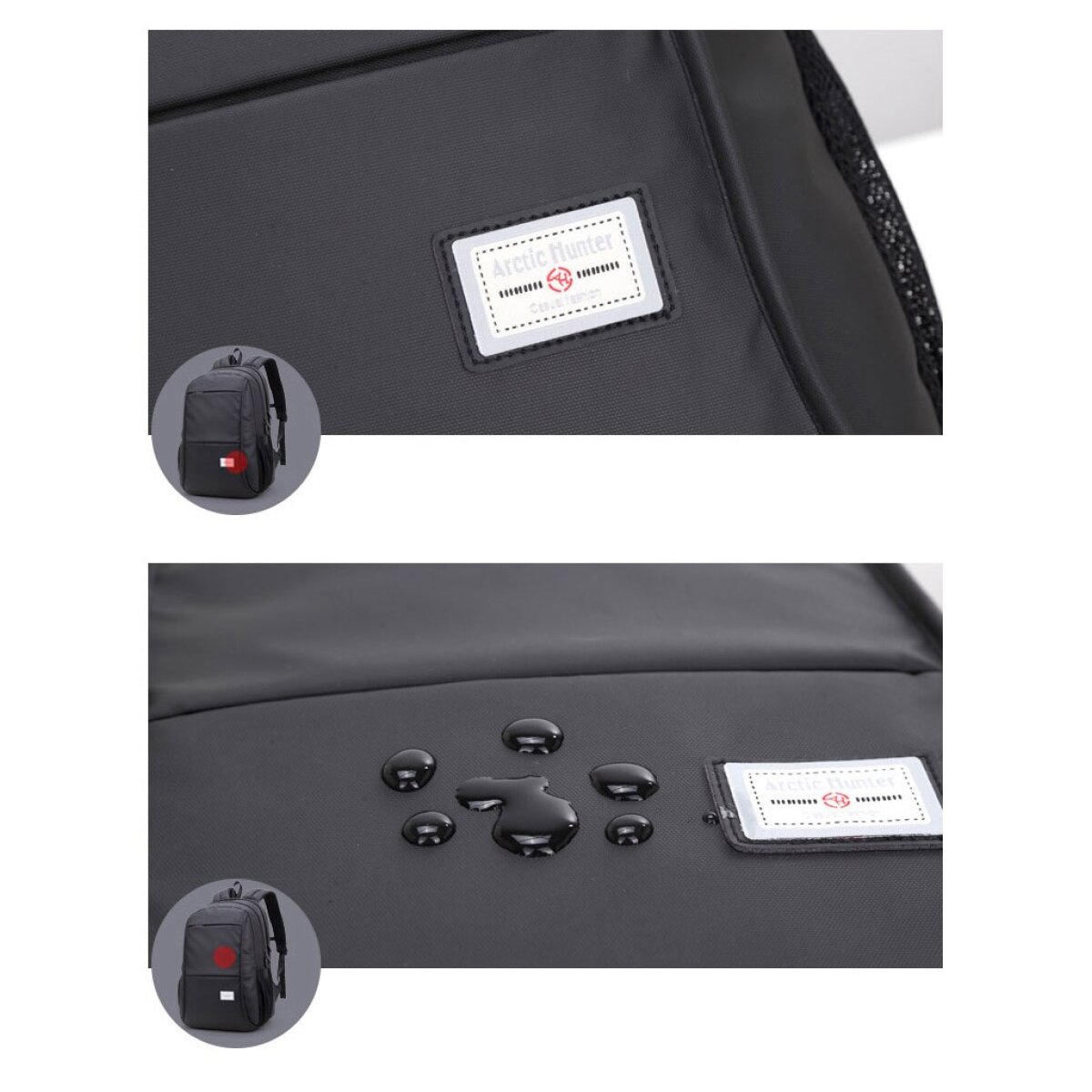 20005-BK-2 ARCTIC HUNTER τσάντα πλάτης 20005 με θήκη laptop 15.6", 26L, μαύρη - Image 3