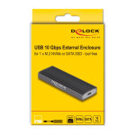DELOCK θήκη για M.2 NVMe PCIe/SATA SSD 42019, tool free, 10Gbps, μαύρη - Image 9