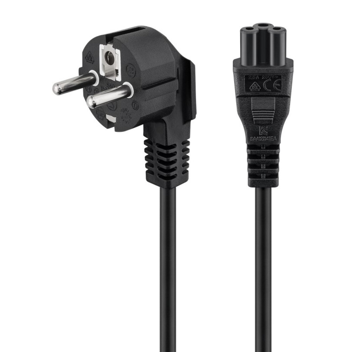 GOOBAY καλώδιο τροφοδοσίας 44877, γωνιακό, 0.75mm², 3m, μαύρο - Image 1