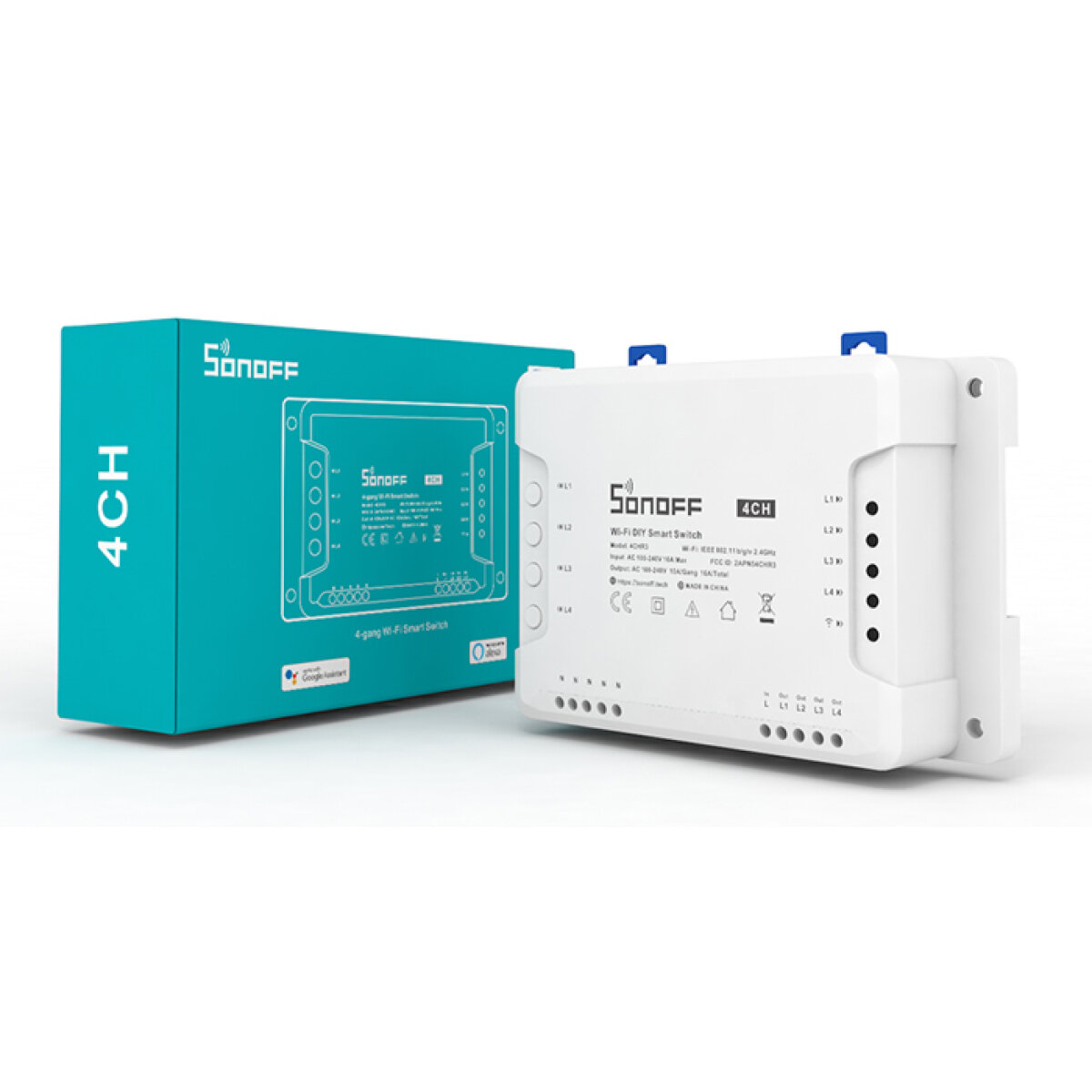 4CHR3-1 SONOFF Smart Διακόπτης WiFi 4CH R3, 4 θέσεων, 16A, λευκός - Image 3