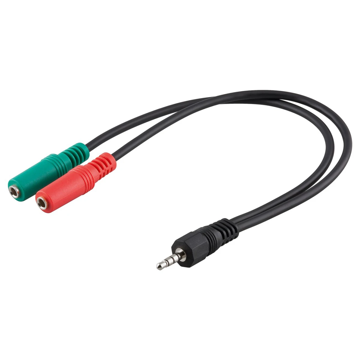 GOOBAY καλώδιο 3.5mm AUX 4-pin σε 2x AUX 3-pin 50467, 0.3m, μαύρο - Image 1