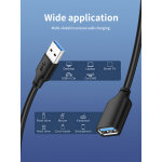 CABLETIME καλώδιο προέκτασης USB CT-AMAFN, 5Gbps, 2m, μαύρο - Image 4