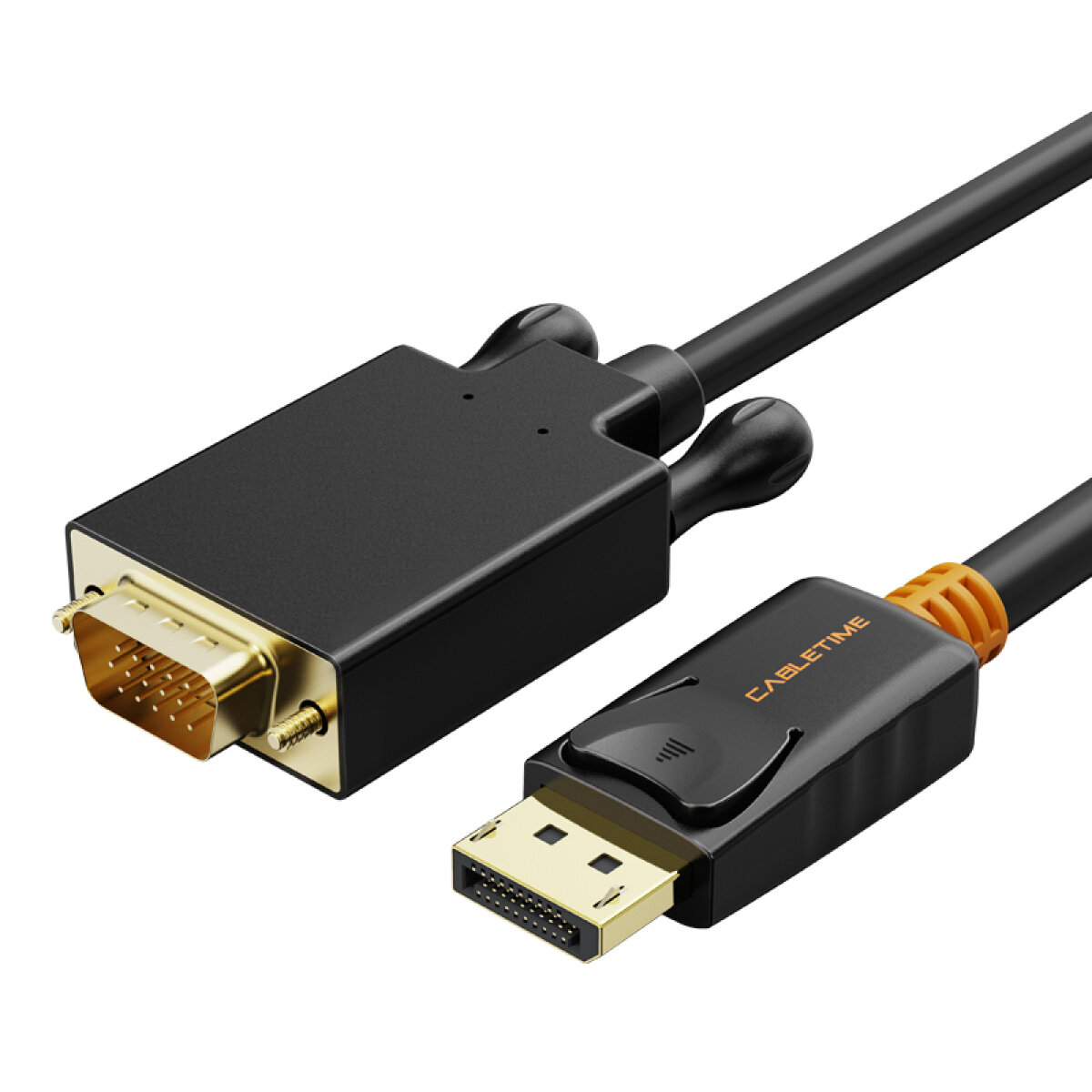 5210131038826 CABLETIME καλώδιο DisplayPort σε VGA CT-04G, 1080p, 1.8m, μαύρο - Image 1