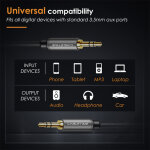 CABLETIME καλώδιο ήχου 3.5mm CT-P11GN, AUX, 1m, μαύρο - Image 3