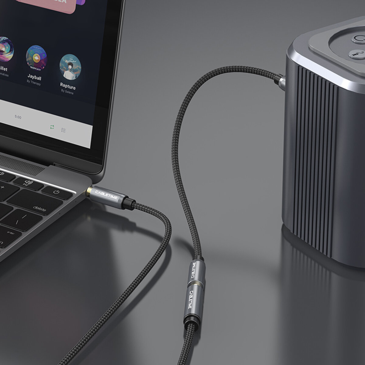 CABLETIME προέκταση καλωδίου ήχου 3.5mm CT-P11F, AUX, 1.8m, μαύρο - Image 3