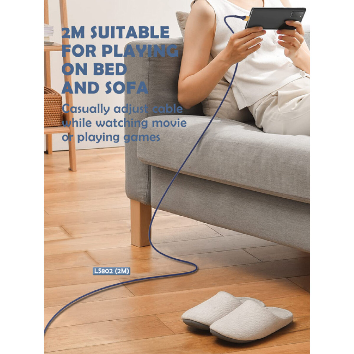 5210131073551-2 LDNIO καλώδιο Lightning σε USB LS802, 30W, 2m, λευκό - Image 3