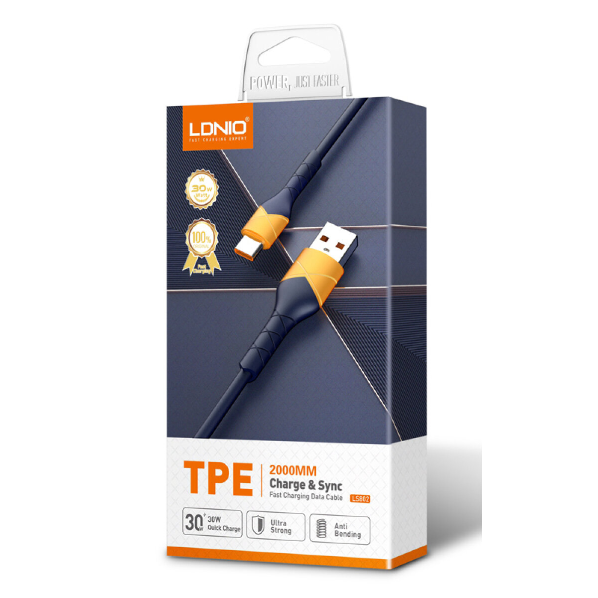 5210131073551-5 LDNIO καλώδιο Lightning σε USB LS802, 30W, 2m, λευκό - Image 6