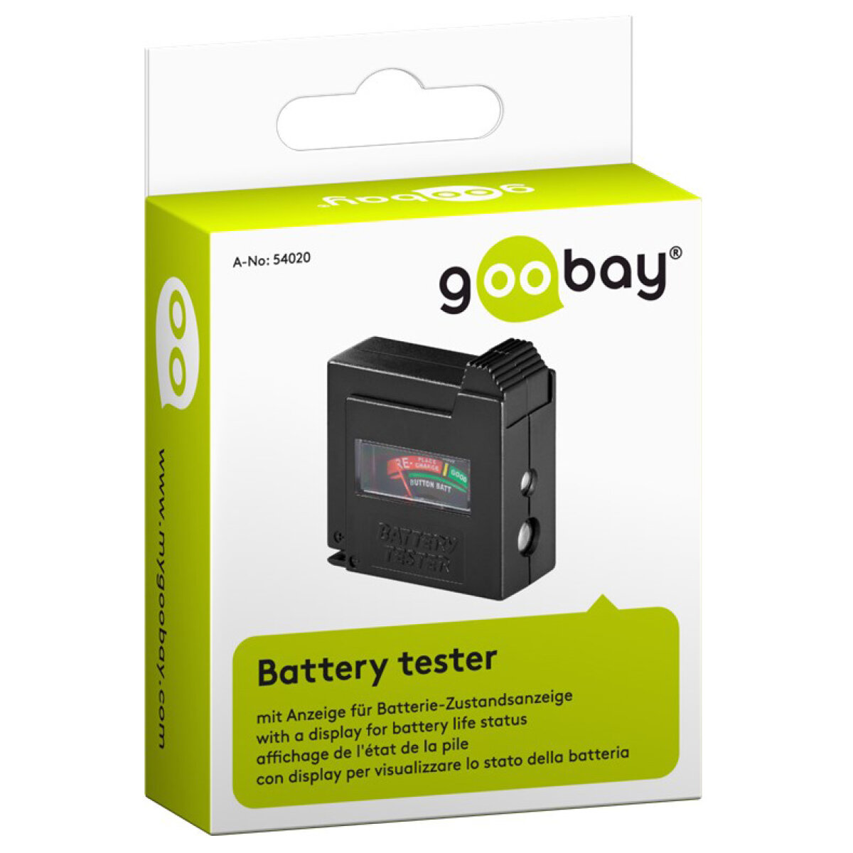 GOOBAY battery tester 54020, για AAA/AA/C/D/9V/N, μαύρο - Image 2