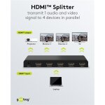 GOOBAY HDMI splitter 58482, 4 σε 1, 4K/30Hz, μαύρο - Image 2
