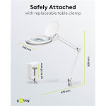 GOOBAY μεγεθυντικός φακός 60361 με σφιγκτήρα, LED, 3 διόπτρες, λευκός - Image 8