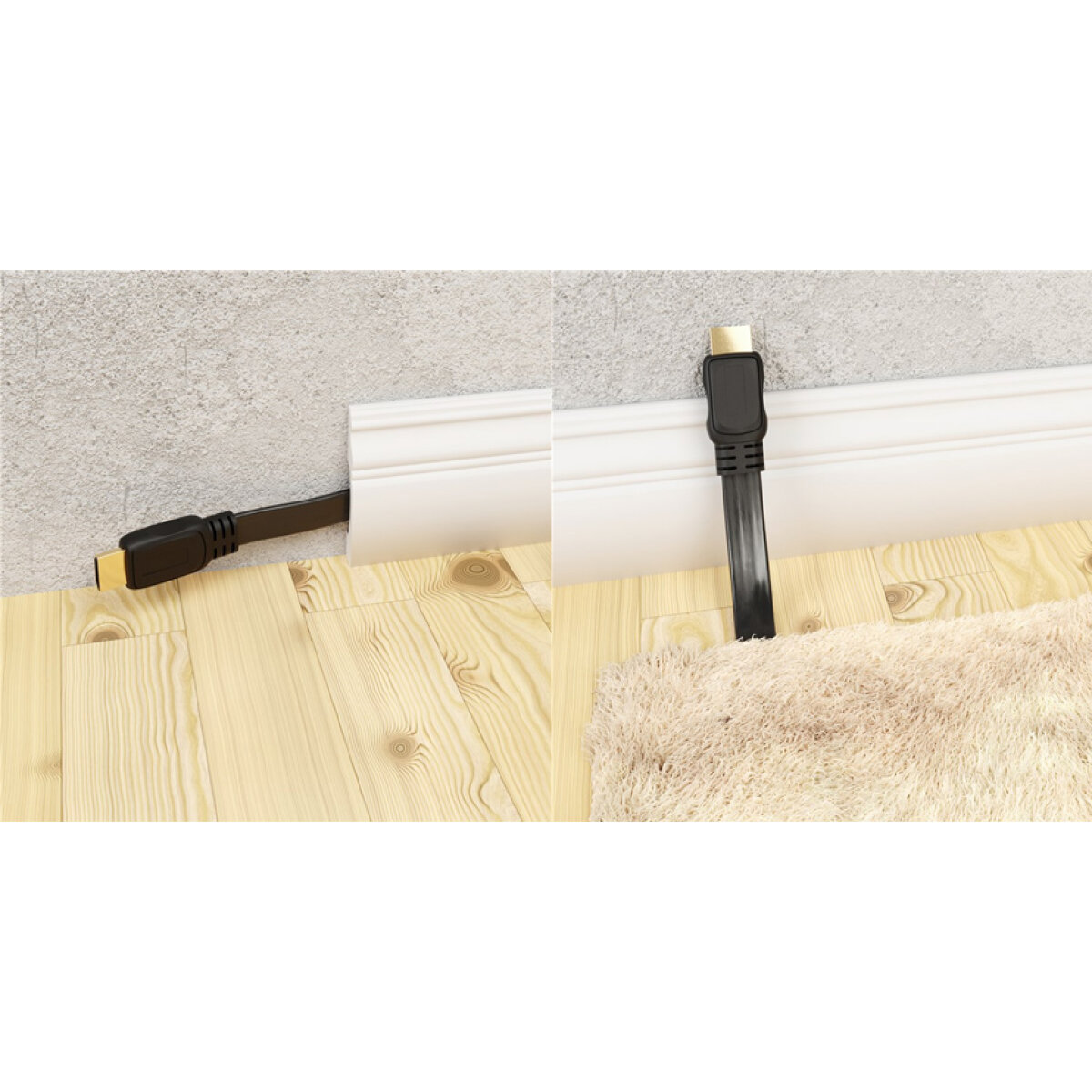 GOOBAY καλώδιο HDMI 2.0 61281, Ethernet, flat, 4K/60Hz 18 Gbps, 5m, μαύρο - Image 2