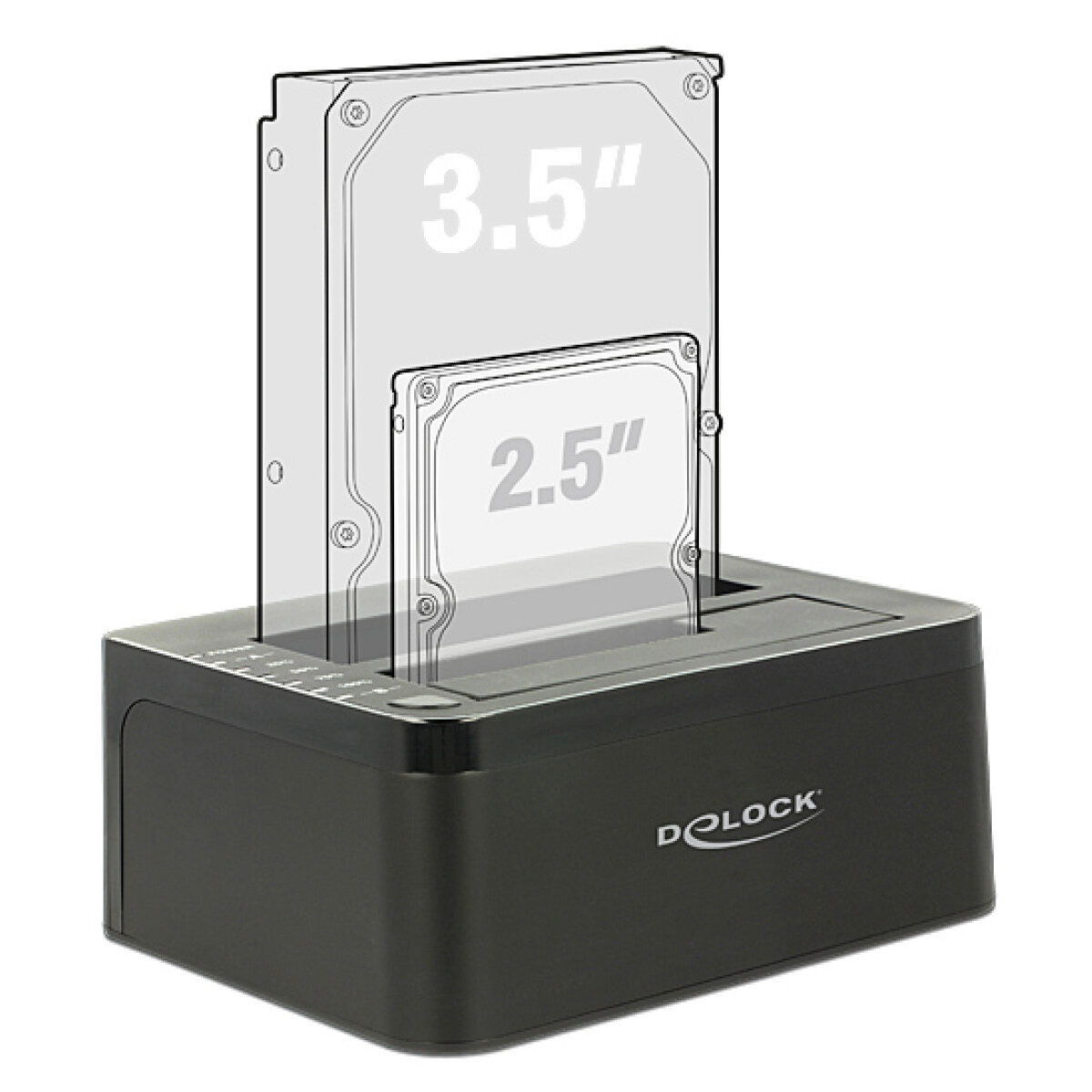 62661-1 DELOCK docking station για 2.5" ή 3.5" SATA HDD/SSD 62661, 2 θέσεων, 6Gbps, clone function, μαύρο - Image 2