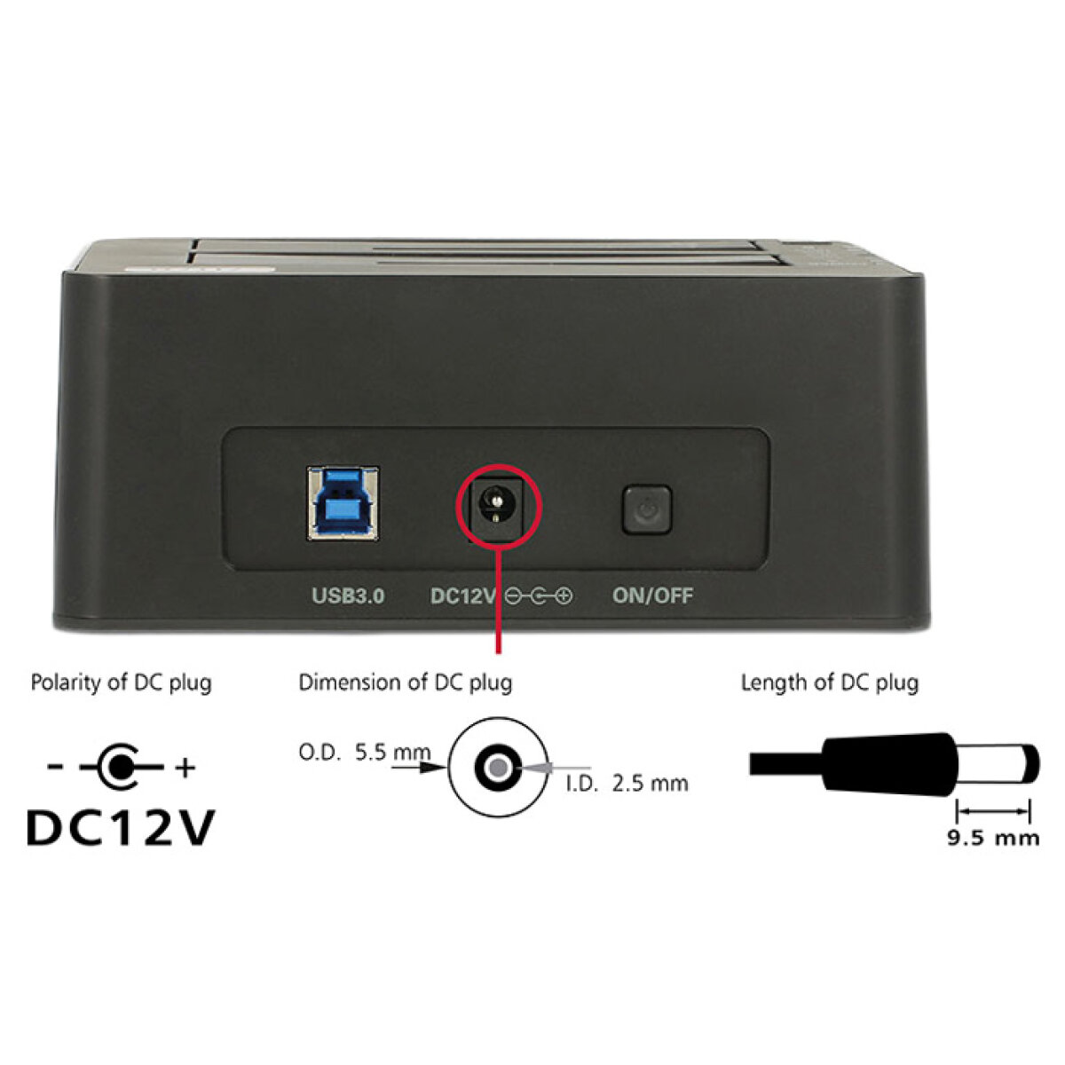 62661-2 DELOCK docking station για 2.5" ή 3.5" SATA HDD/SSD 62661, 2 θέσεων, 6Gbps, clone function, μαύρο - Image 3