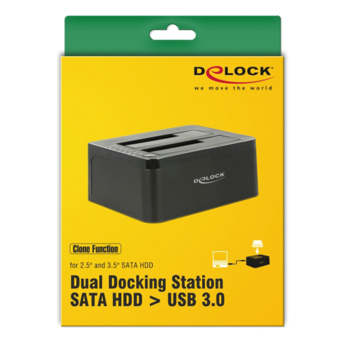 62661-5 DELOCK docking station για 2.5" ή 3.5" SATA HDD/SSD 62661, 2 θέσεων, 6Gbps, clone function, μαύρο - Image 6