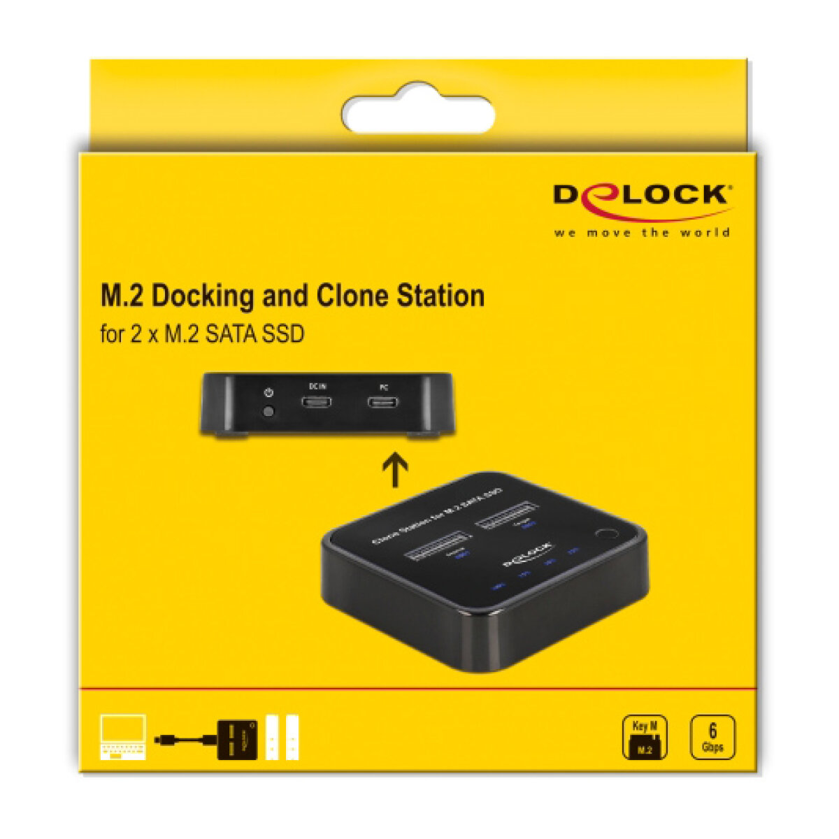 64178-4 DELOCK docking station για M.2 SATA SSD 64178, 2 θέσεων, 6Gbps, clone function, μαύρο - Image 5