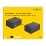 DELOCK docking station για 2.5" ή 3.5" SATA HDD/SSD 64183, 2 θέσεων, με card reader, 5Gbps, clone function, μαύρο - Image 6