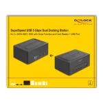 DELOCK docking station για 2.5" ή 3.5" SATA HDD/SSD 64183, 2 θέσεων, με card reader, 5Gbps, clone function, μαύρο - Image 6