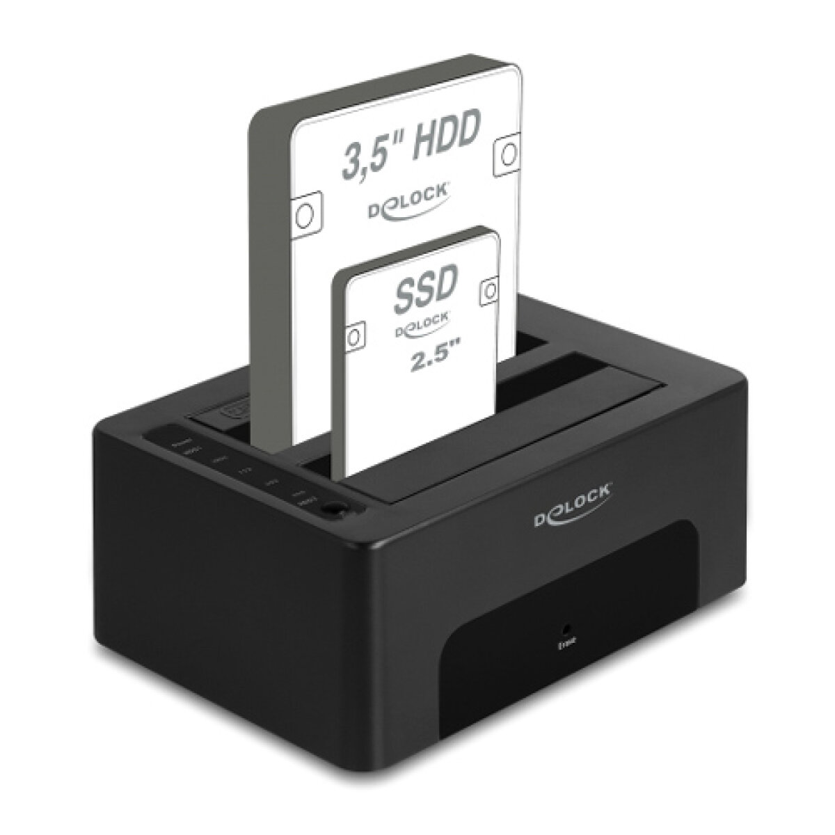 DELOCK docking station για 2.5" ή 3.5" SATA HDD/SSD 64187, 2 θέσεων, 5Gbps, clone/erase function, μαύρο - Image 2