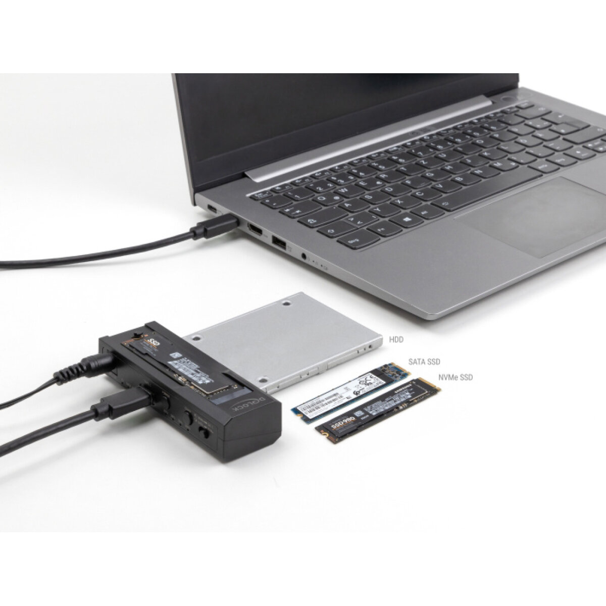 64252-1 DELOCK docking station για M.2 NVMe/SATA ή 2.5"/3.5" SSD/HDD 64252, 10Gbps, clone function, μαύρο - Image 2