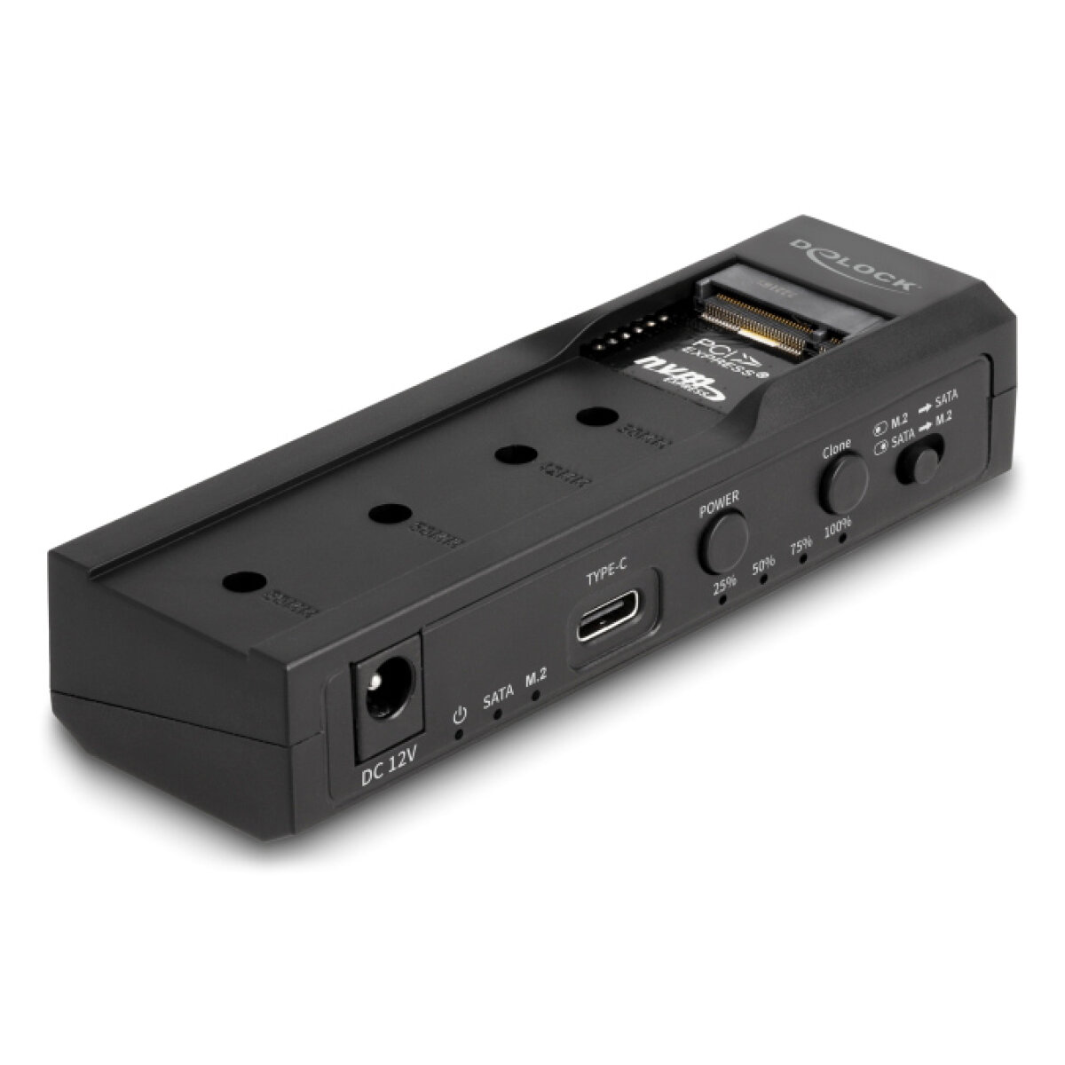 64252-2 DELOCK docking station για M.2 NVMe/SATA ή 2.5"/3.5" SSD/HDD 64252, 10Gbps, clone function, μαύρο - Image 3