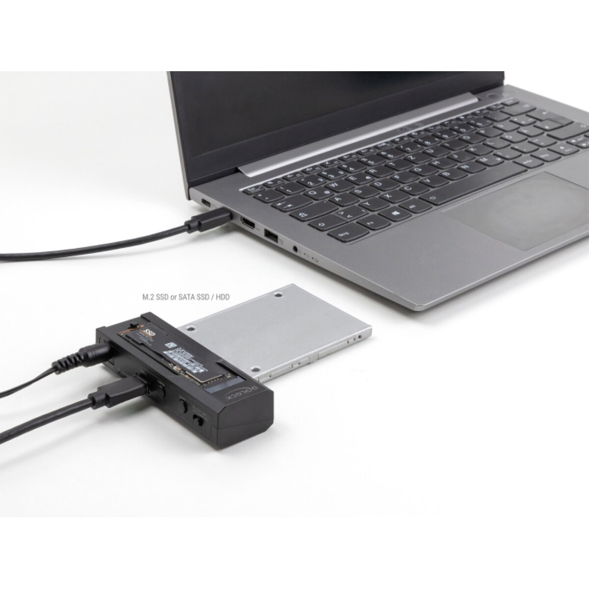 DELOCK docking station για M.2 NVMe/SATA ή 2.5"/3.5" SSD/HDD 64253, 10Gbps, μαύρο - Image 2