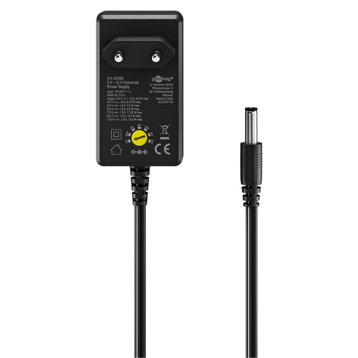 64569-2 GOOBAY επιτοίχιος φορτιστής 64569, 3V-12V, 18W/1.5A, 12 tips - Image 3