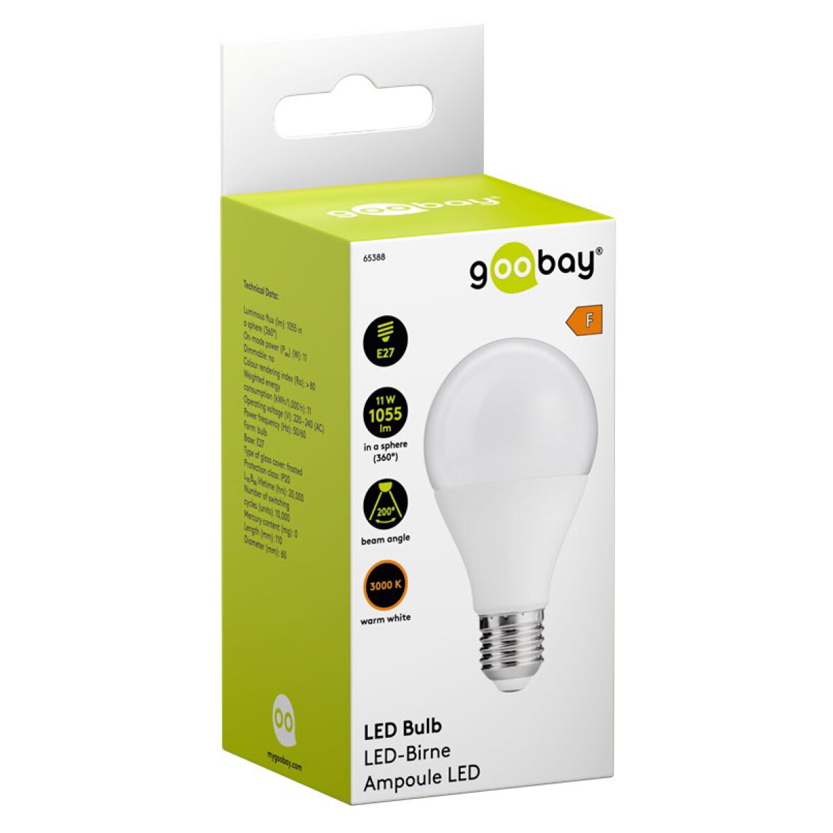 65388-2 GOOBAY LED λάμπα bulb 65388, E27, 11W, 3000K, 1055lm - Image 3
