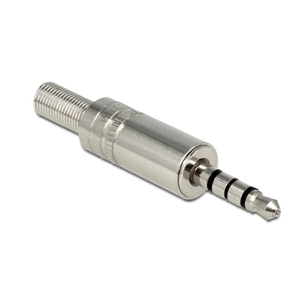 65546 DELOCK Βύσμα 3.5mm Stereo, 4 pin, Bend Protection, metal, ασημί - Image 1
