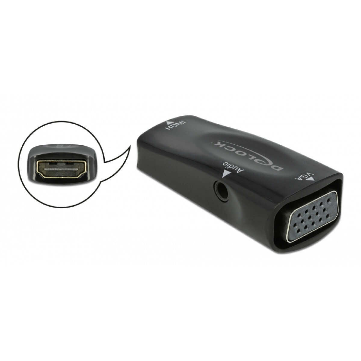 DELOCK αντάπτορας HDMI σε VGA 66560, με audio, 1080p/60Hz, μαύρος - Image 2
