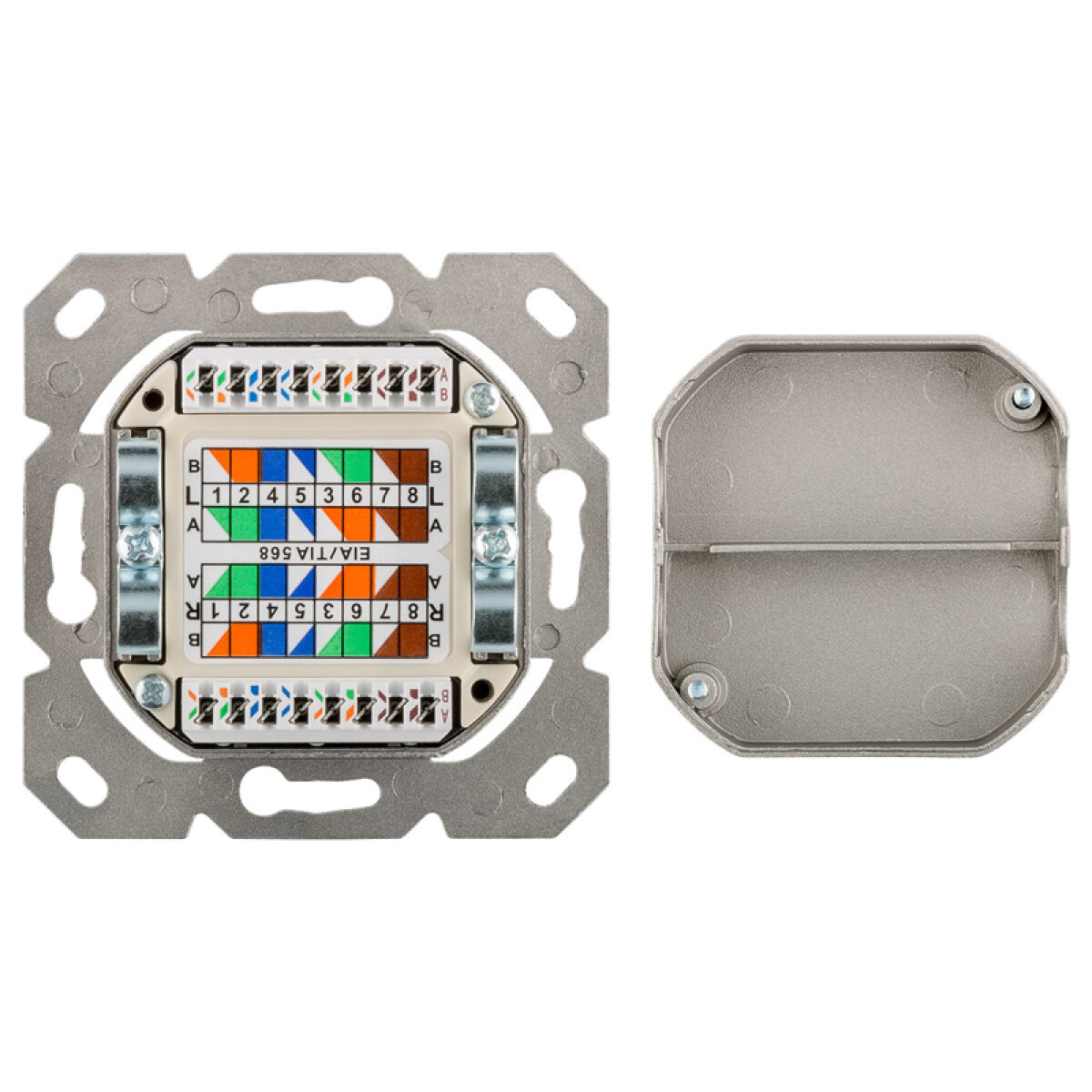 68244-4 GOOBAY επιτοίχια πρίζα CAT 6 68244, 2x RJ45, 80x80mm, λευκή - Image 5