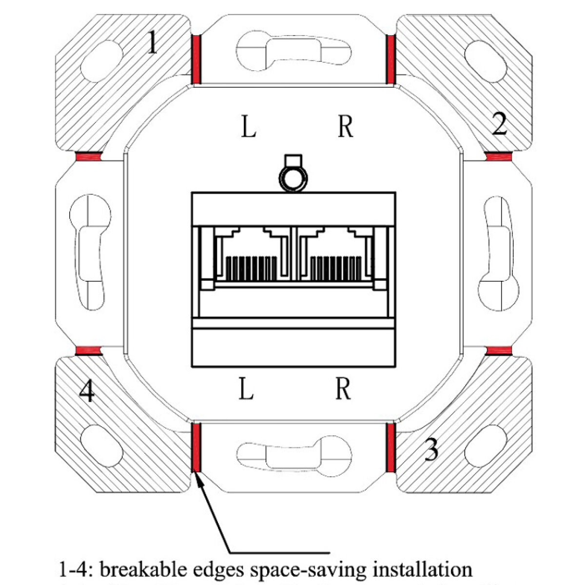68244-5 GOOBAY επιτοίχια πρίζα CAT 6 68244, 2x RJ45, 80x80mm, λευκή - Image 6