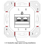 GOOBAY επιτοίχια πρίζα CAT 6 68244, 2x RJ45, 80x80mm, λευκή - Image 6