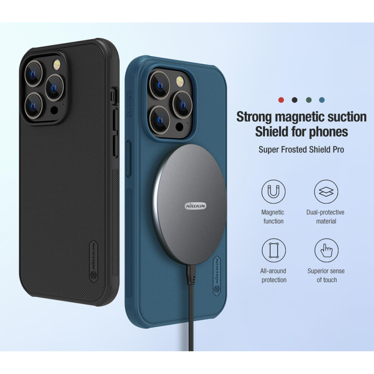 6902048248274-1 NILLKIN θήκη Super Frosted Shield Pro Magnetic, iPhone 14 Pro Max, μαύρη - Image 2