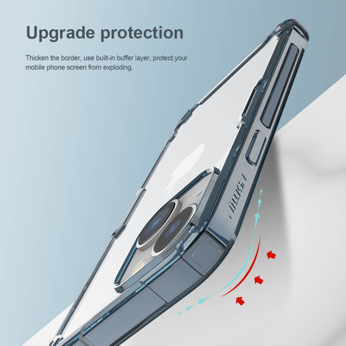 NILLKIN θήκη Nature Pro για Apple iPhone 14, μπλε & διάφανη - Image 3