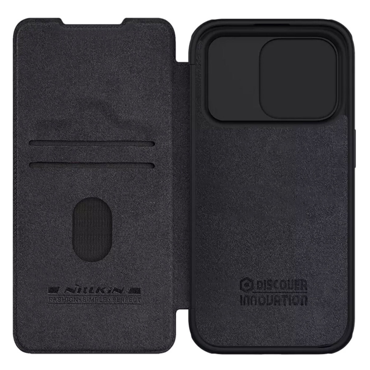 NILLKIN θήκη Qin Pro για iPhone 15 Pro, δερμάτινη, μαύρη - Image 3