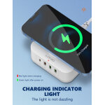 LDNIO σταθμός φόρτισης AW004, USB-C/3x USB/wireless, 32W, PD/QC, λευκός - Image 7