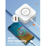 LDNIO σταθμός φόρτισης AW004, USB-C/3x USB/wireless, 32W, PD/QC, λευκός - Image 10