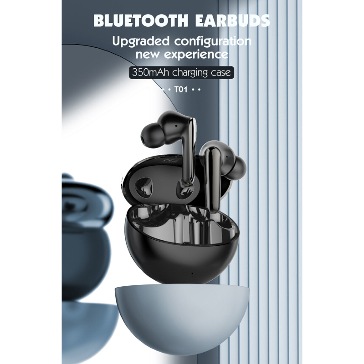 LDNIO earphones με θήκη φόρτισης T01, True Wireless, HiFi, Φ10mm, χρυσά - Image 2