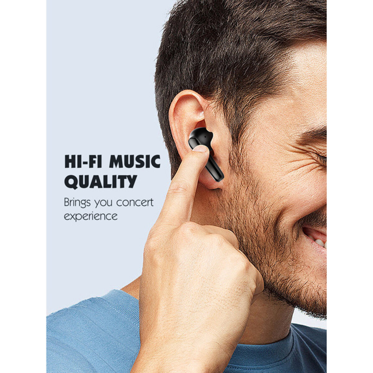 LDNIO earphones με θήκη φόρτισης T01, True Wireless, HiFi, Φ10mm, χρυσά - Image 3