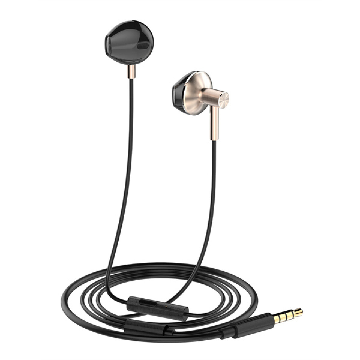 LDNIO earphones με μικρόφωνο HP09, 3.5mm σύνδεση, Φ13mm, 1.2m, ροζ χρυσό - Image 3