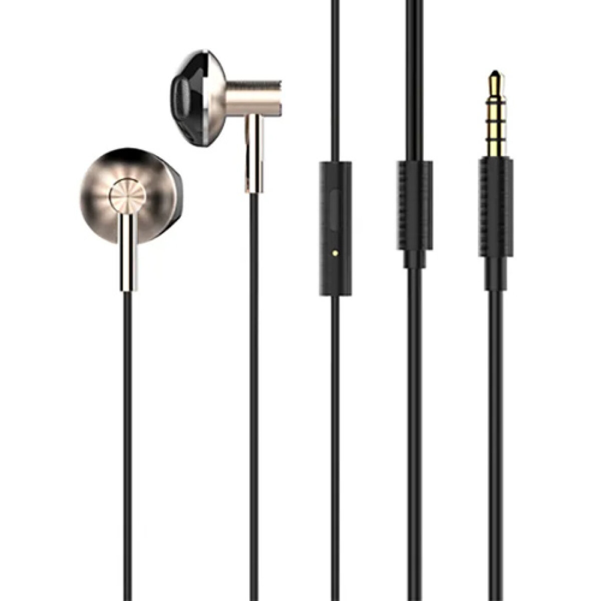 LDNIO earphones με μικρόφωνο HP09, 3.5mm σύνδεση, Φ13mm, 1.2m, ροζ χρυσό - Image 1