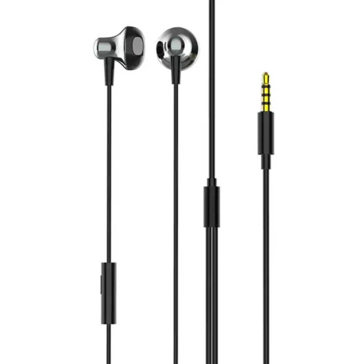 6933138600702 LDNIO earphones με μικρόφωνο HP08, 3.5mm σύνδεση, Φ13mm, 1.2m, γκρι - Image 1