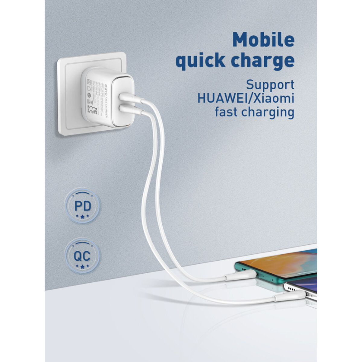 LDNIO καλώδιο USB-C σε USB-C LC611C, 65W PD, 1m, λευκό - Image 2