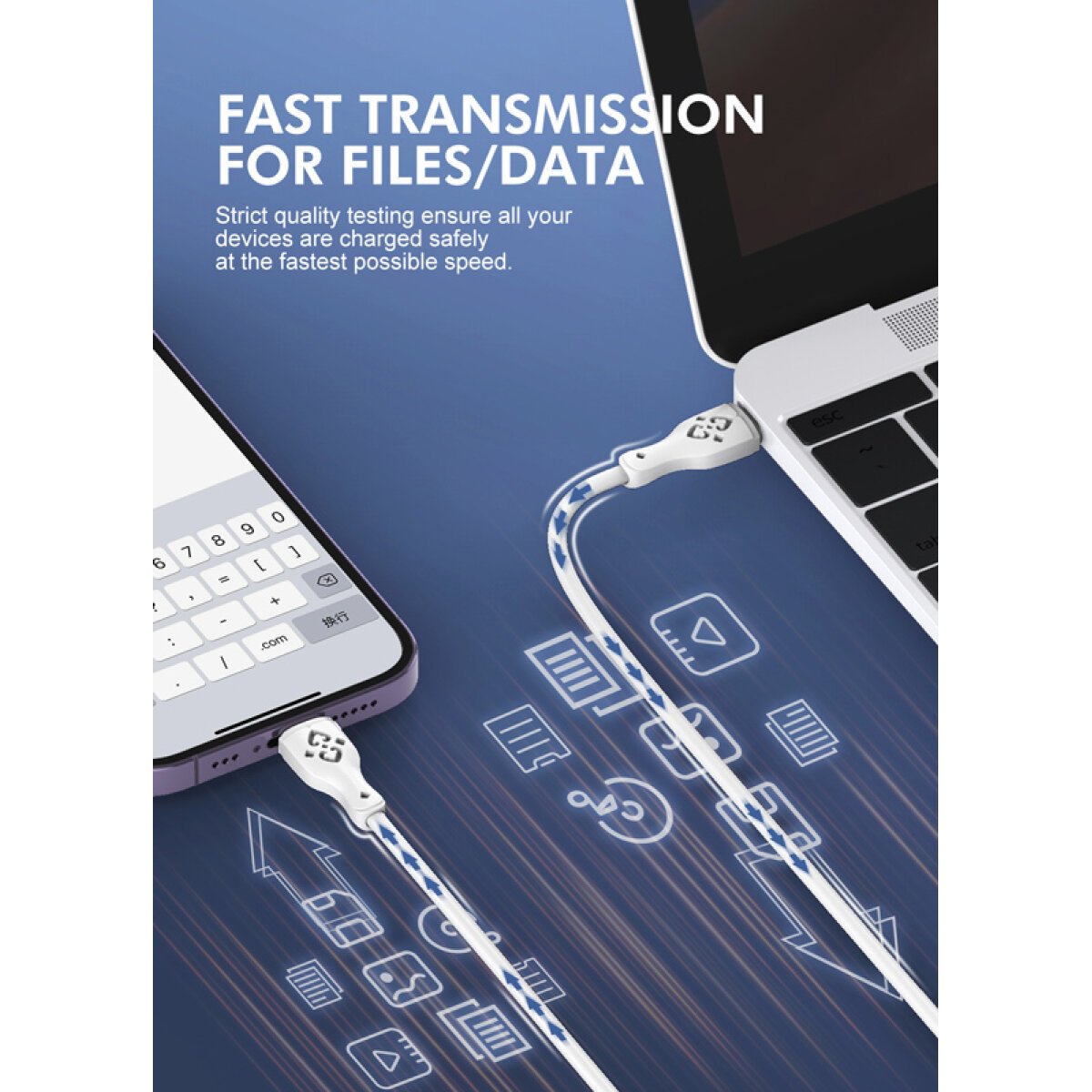LDNIO καλώδιο Lightning σε USB-C LC812I, 30W PD, 2m, λευκό - Image 3