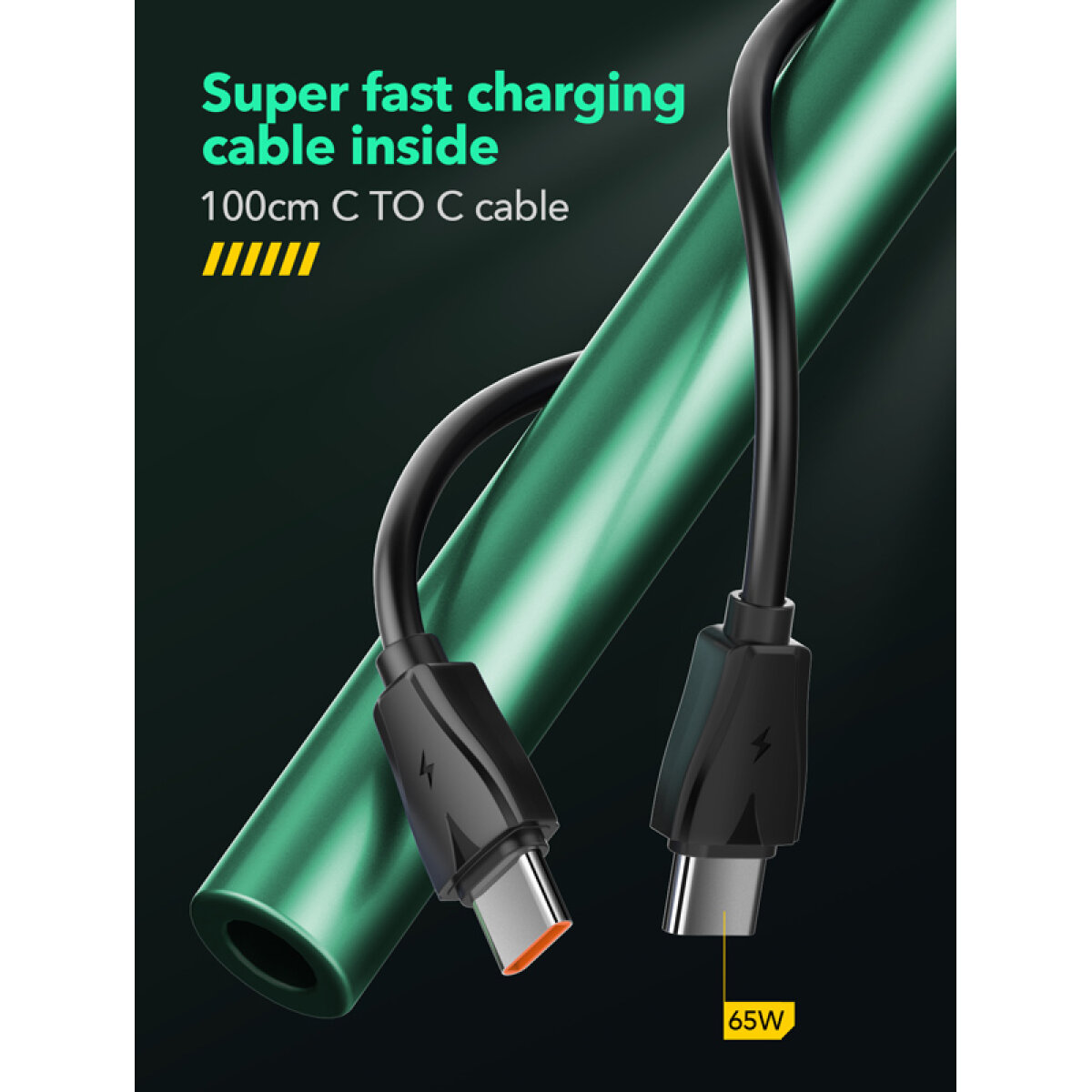 LDNIO φορτιστής τοίχου Q367 με καλώδιο USB-C, 3x USB-C, 65W, GaN, μαύρος - Image 7