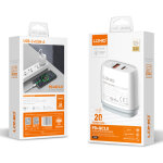 LDNIO φορτιστής τοίχου Q229 με καλώδιο, USB & USB-C, 20W PD, λευκός - Image 5